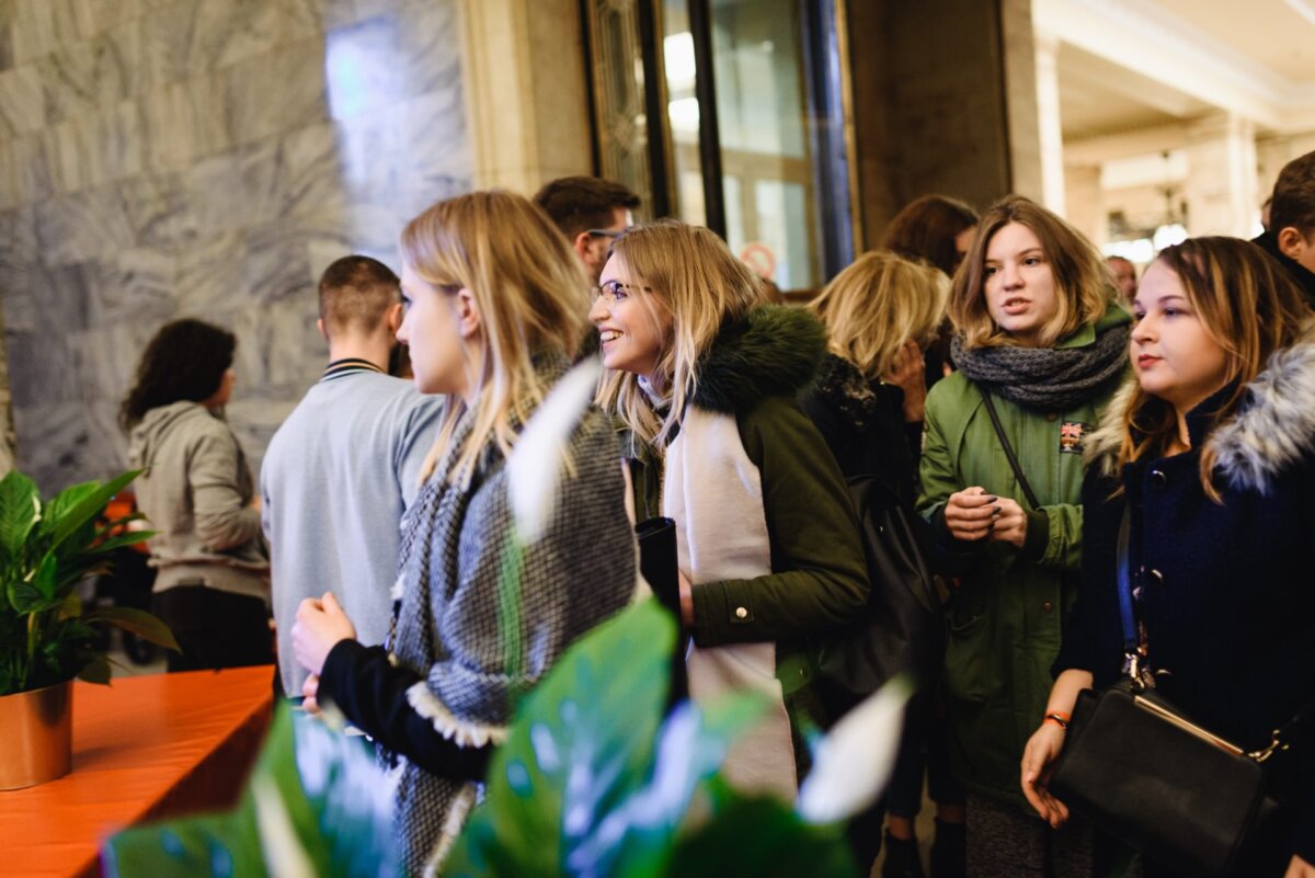 Girls at the Palace of Culture and Science