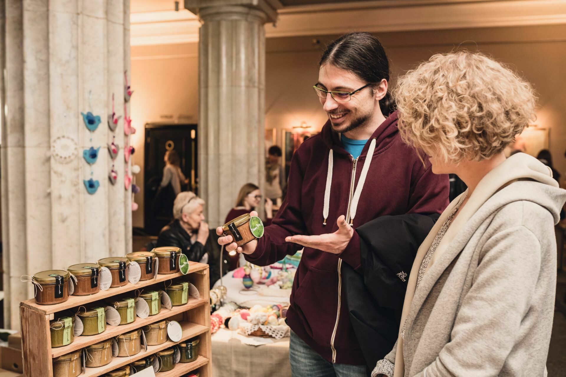 A man selling honey