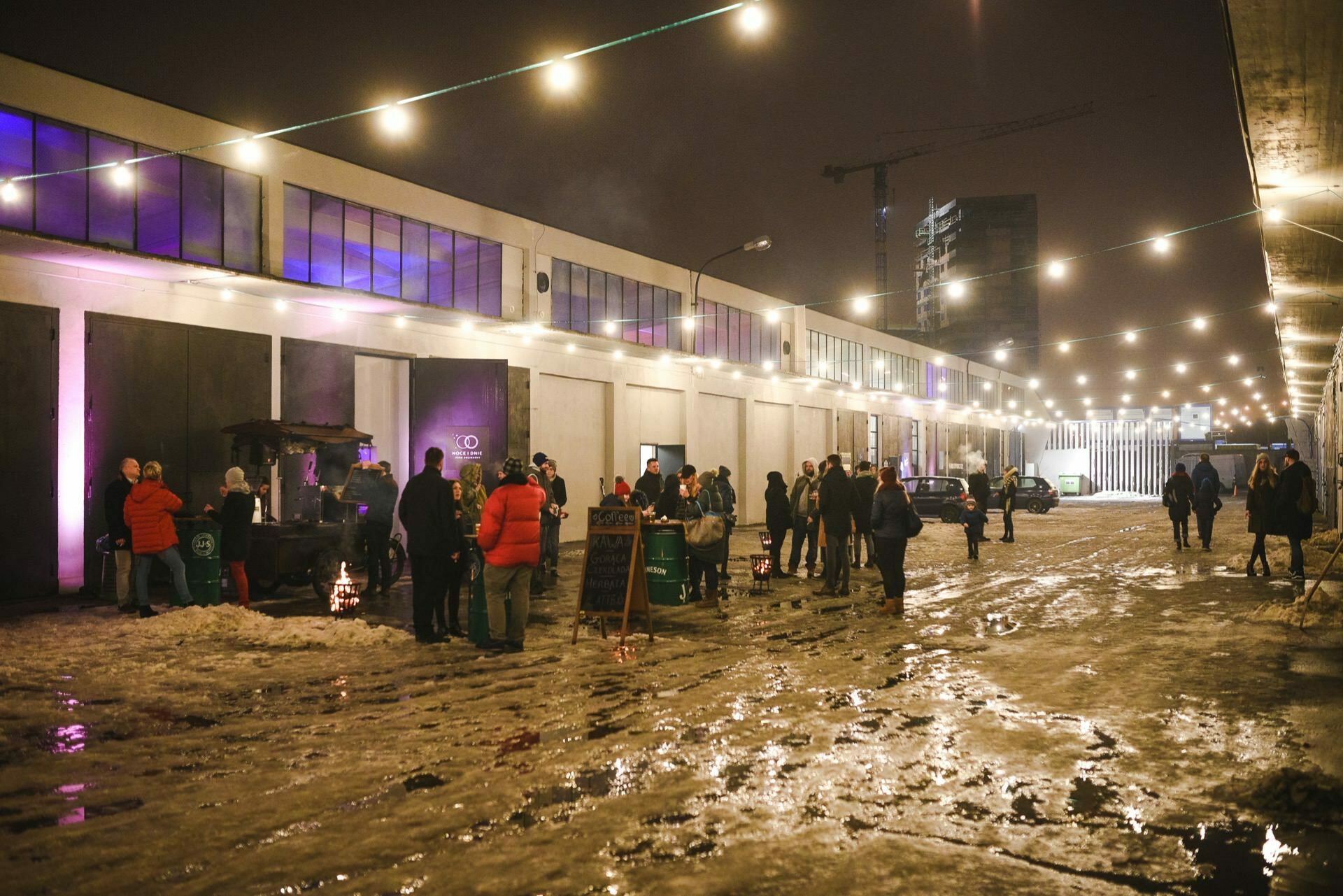 Night Fair in Warsaw in winter