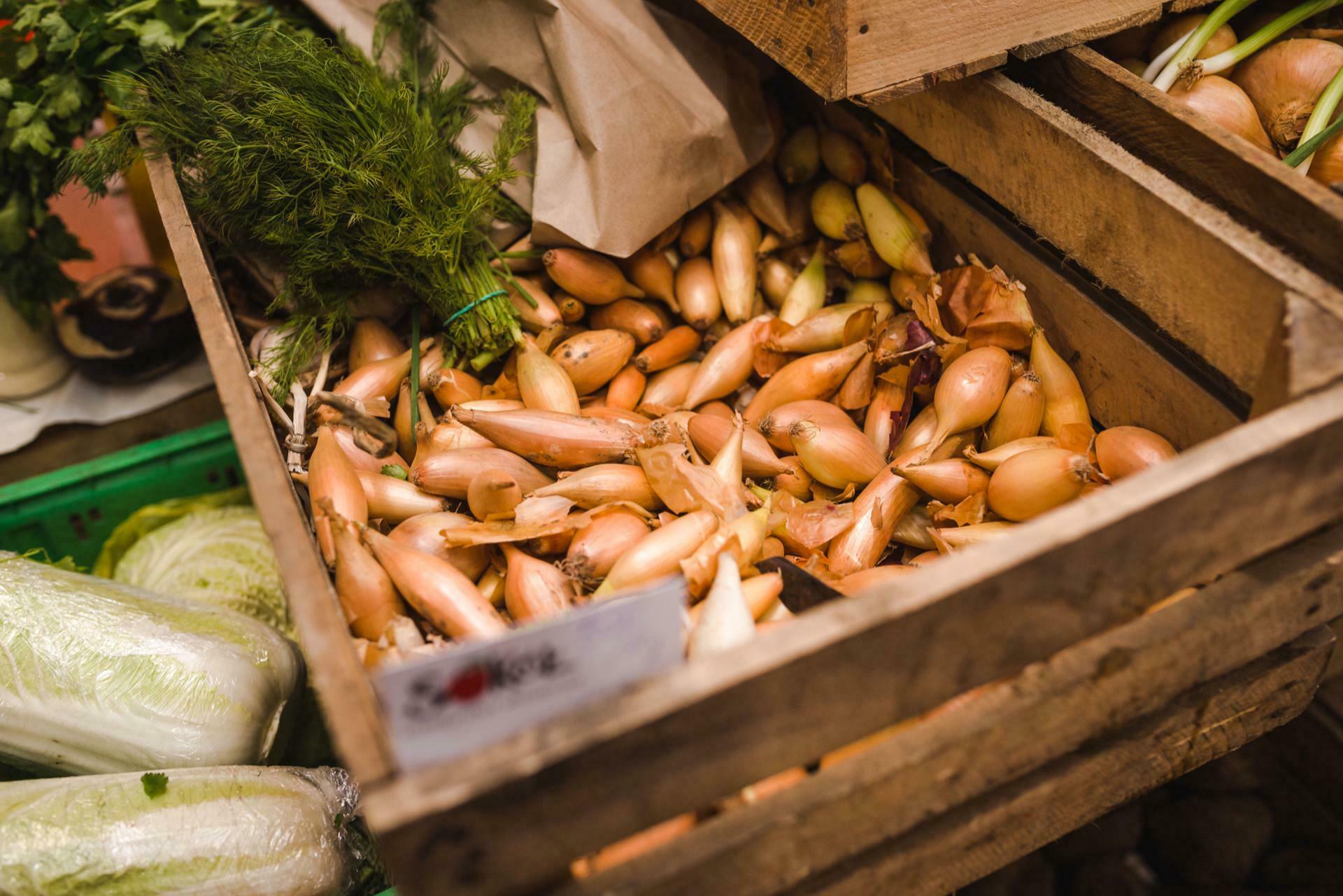 Wooden onion box