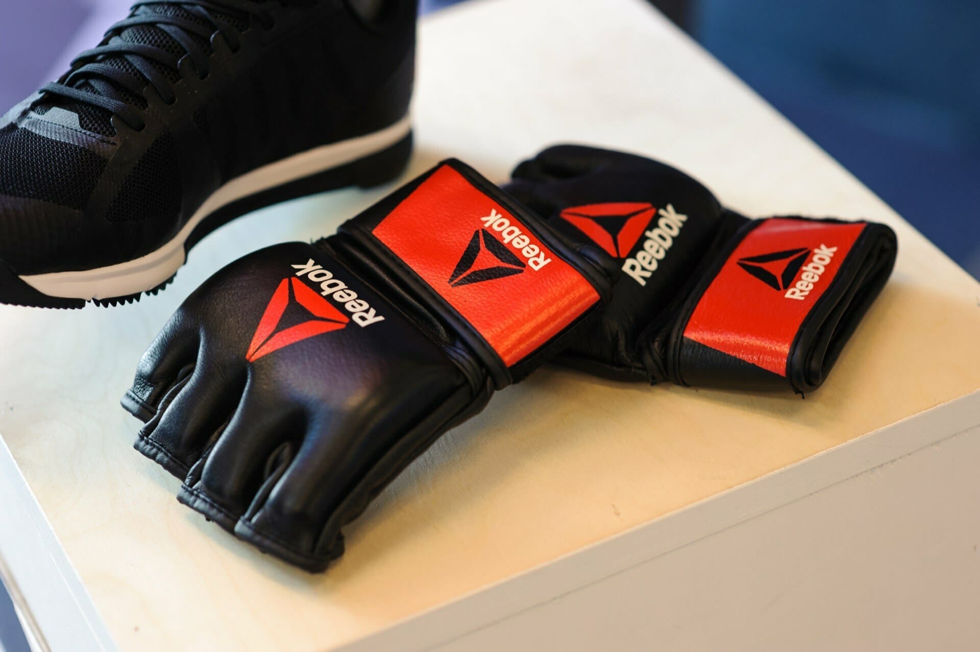 Red Reebok octagon gloves