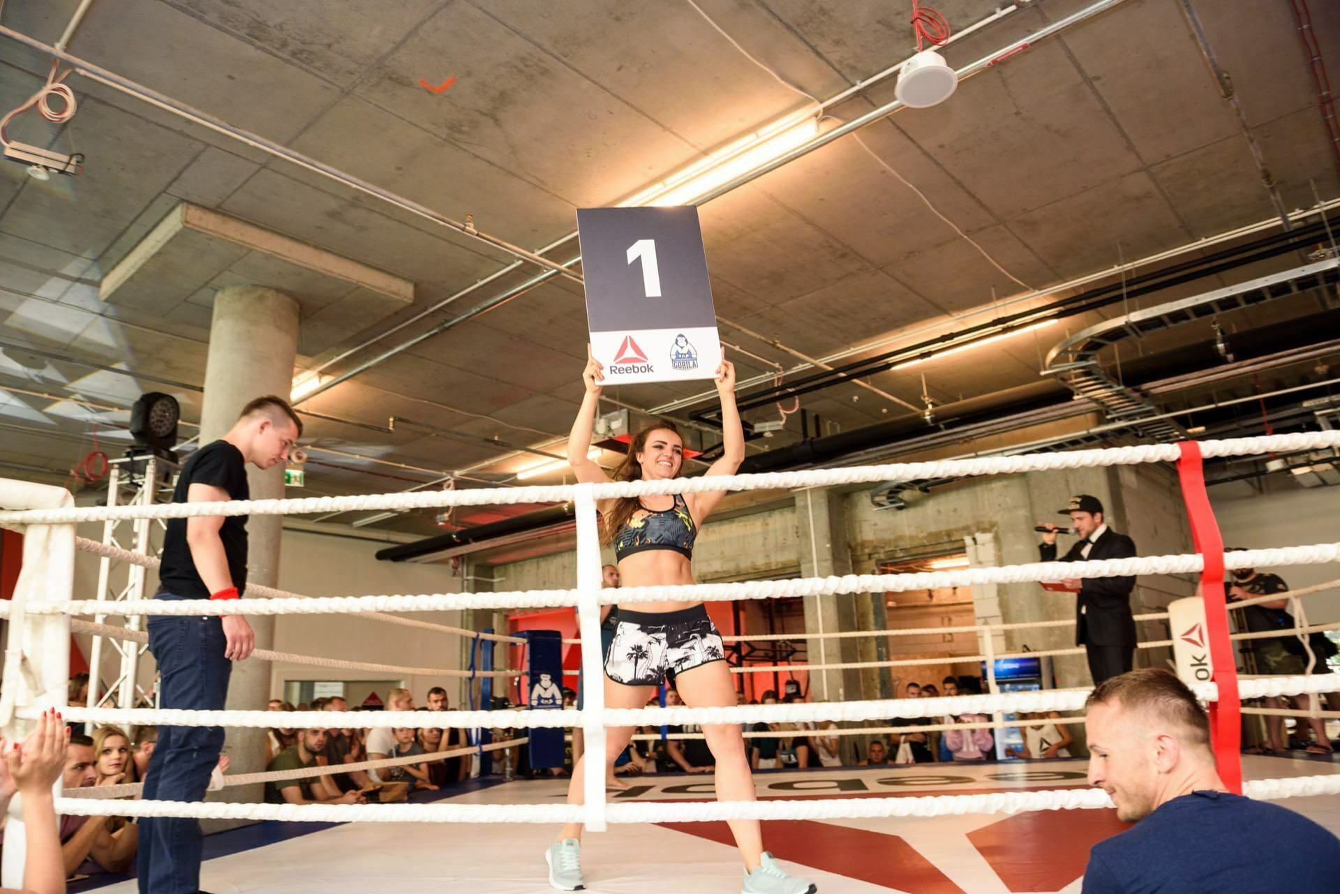 Girl shows the board of the first round