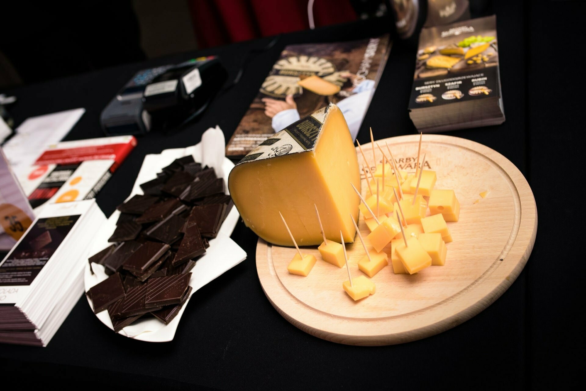 Cheese and chocolate board