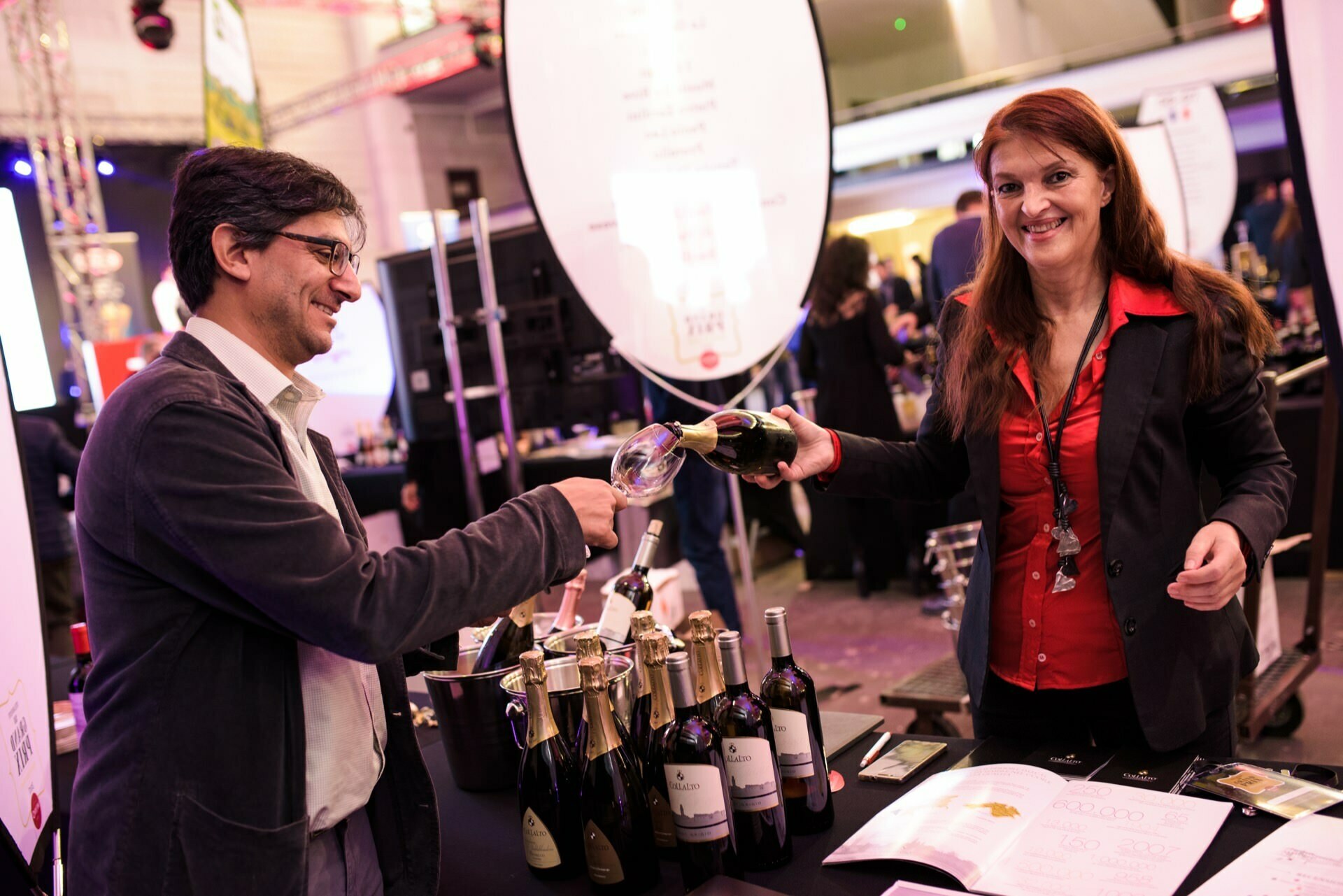 Woman pouring wine for tasting