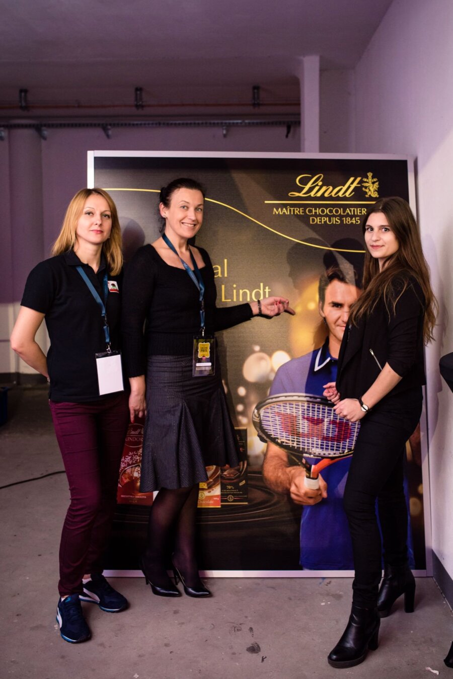 Girls at Lindt booth