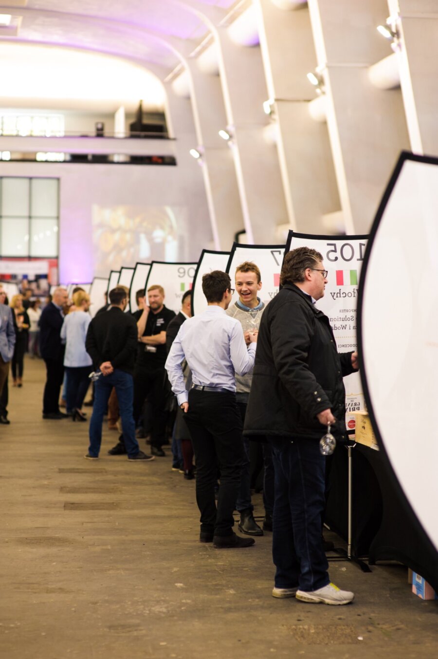 stands of wine producers and distributors