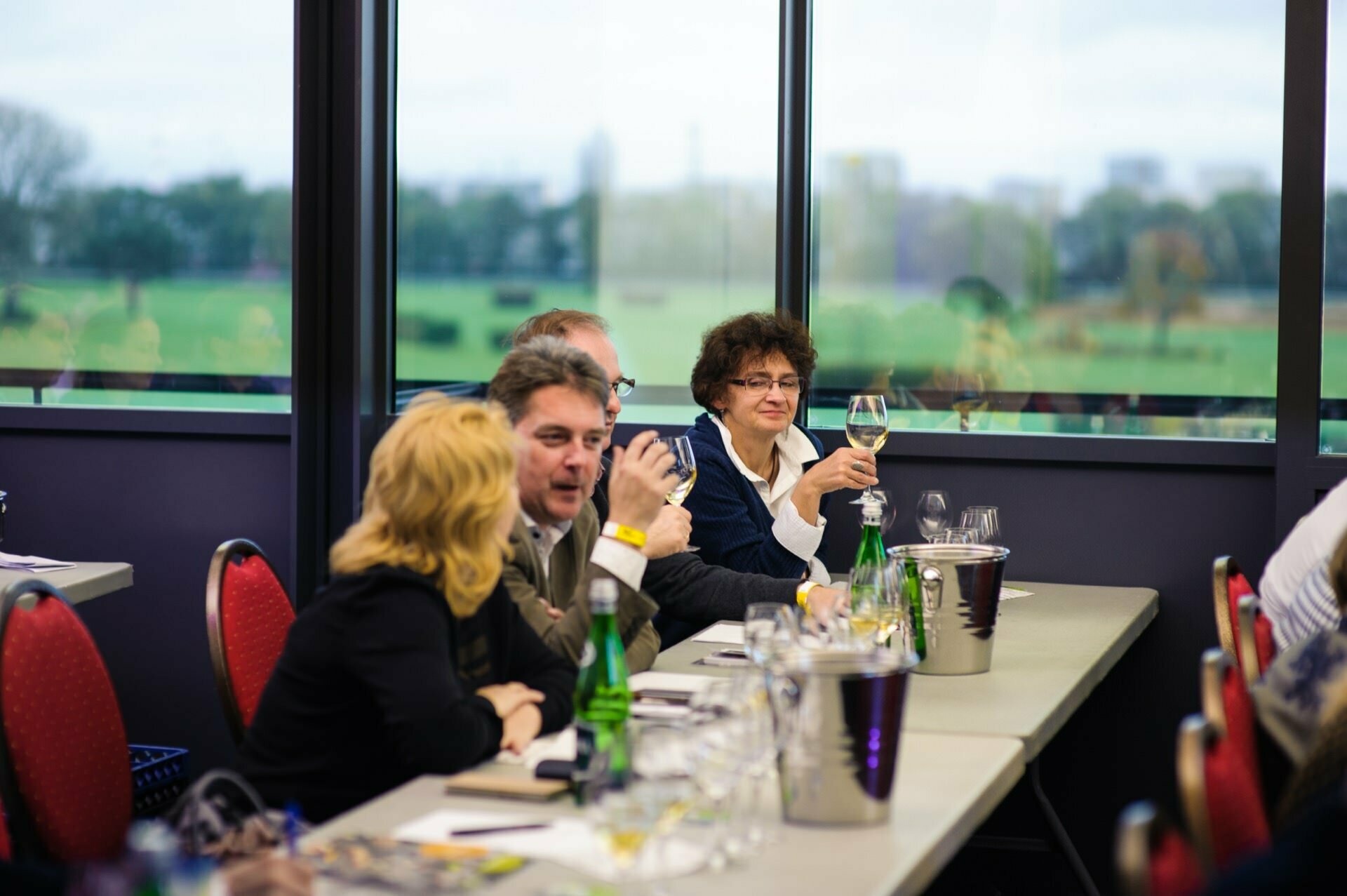 Wine testing at the horse racing track