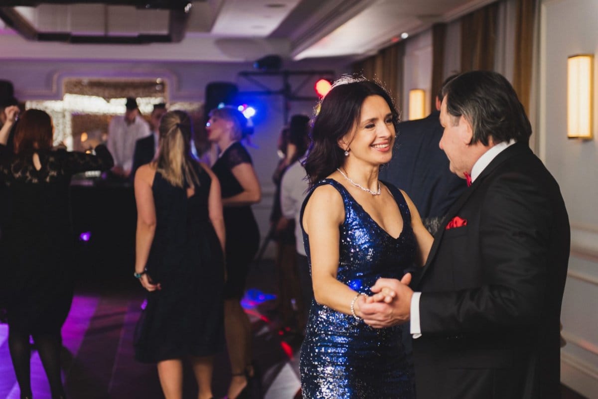 Elegant couple on the dance floor at a corporate event