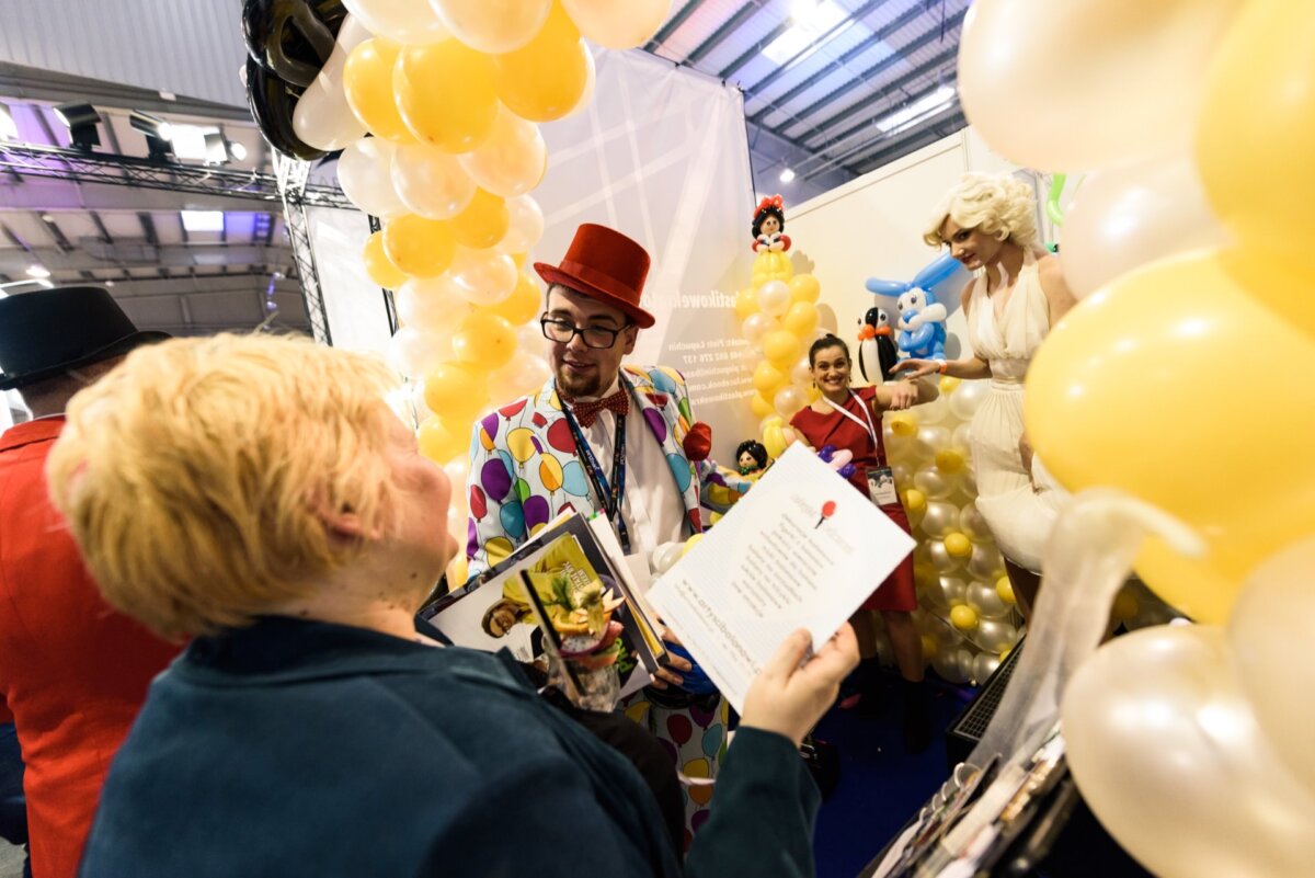 A man dressed up with a clown