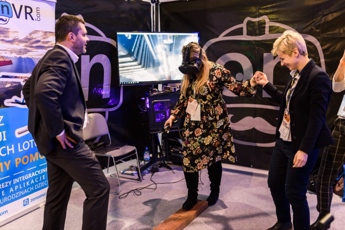 Woman in Googles VR walking the plank