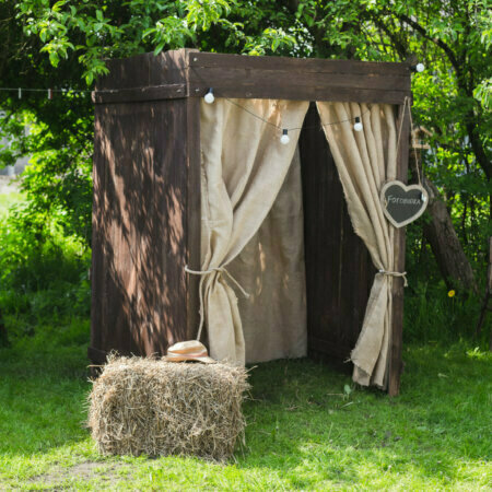 Photo booth made of wood