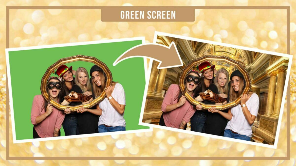 Photo booth with green screen