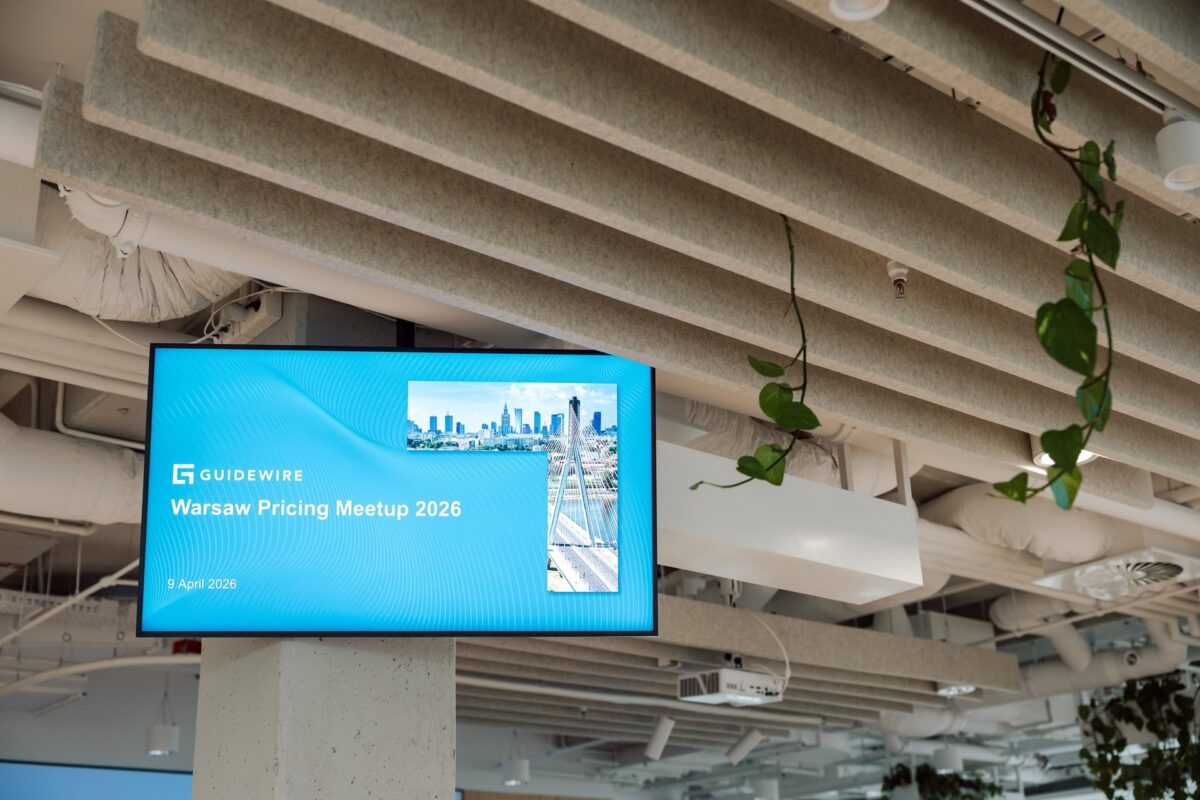 Ekran powitalny Guidewire Warsaw Pricing Meetup 2026
