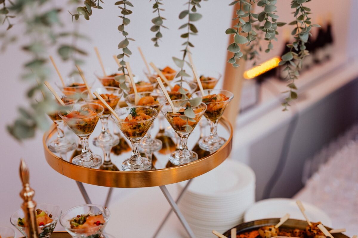 Canapés served at the Narbutas showroom opening in the ASP building