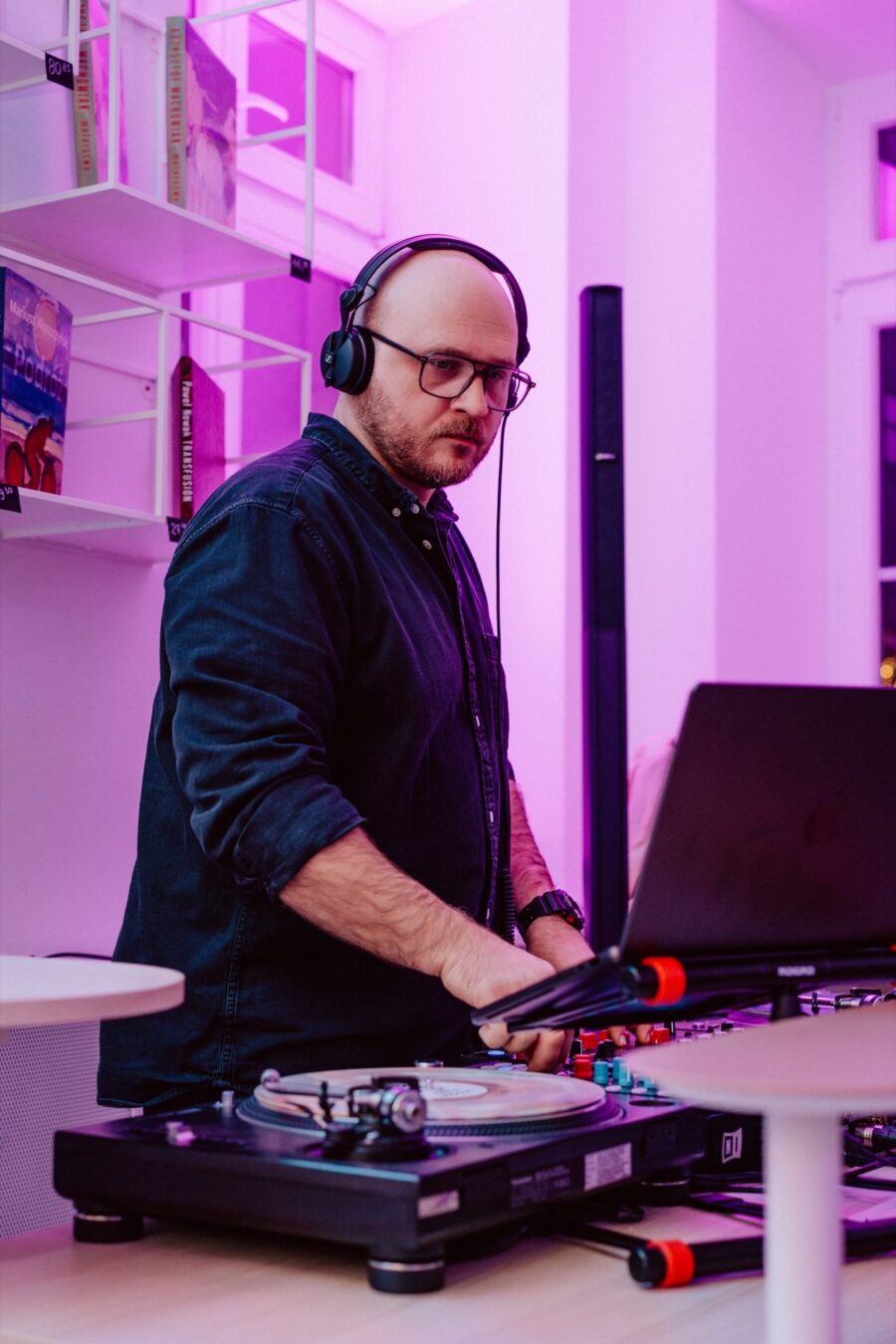 DJ during the opening evening of the Narbutas showroom