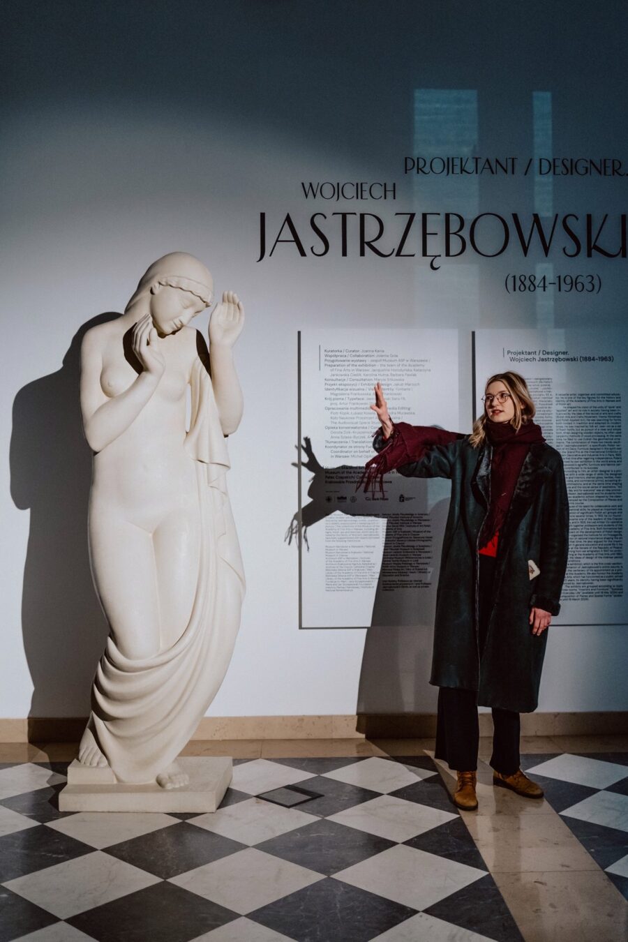 Board about Wojciech Jastrzębowski at the exhibition in the Academy of Fine Arts
