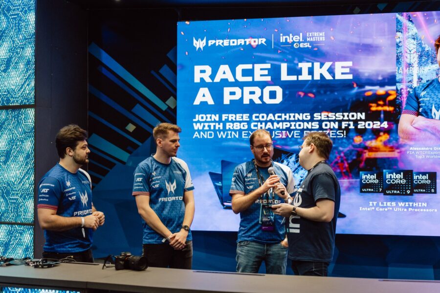 Mistrzowie R8G na sesji coachingowej Race Like a Pro na stoisku Predator, IEM Katowice 2025